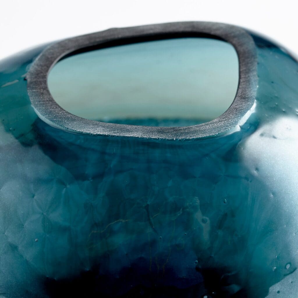 Cyan Design 11072 Cape Caspian Vase - Small Blue Ceramic Vase for Home Decor, Wedding Centerpiece, or Gift Idea | Perfect for Living Room, Dining Table & Office Desk