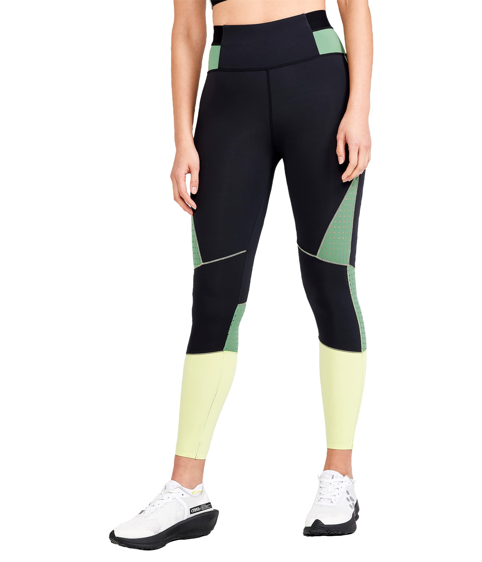 Craft Pro Charge Blocked Tights - High Performance Compression Leggings for Running, Yoga & Workouts | Moisture-Wicking & Breathable Activewear