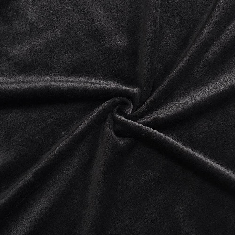 Soft Coral Fleece Cozy Throw Blanket - All Seasons Lightweight Polyester Plush Blanket for Sofa, Bed & Air Conditioner Use - Fuzzy Nap Blanket 59x78 Inches Black - Perfect for Living Room, Office & Travel