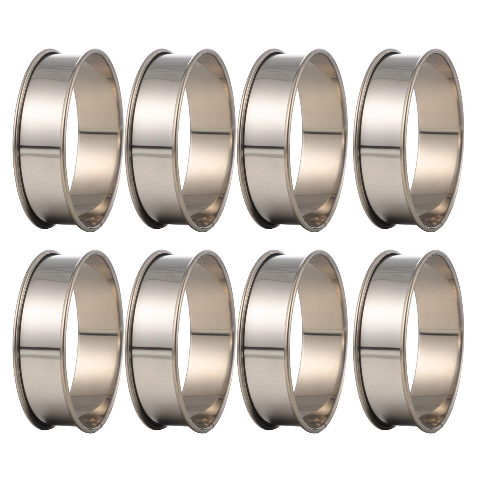 8-Piece Stainless Steel Mousse Circle Cake Molds Set - Professional Baking Tools for Cakes, Cookies, Mousse Rings - Perfect for Home Bakers & Pastry Chefs (Ideal for Birthday Parties, Weddings & Dessert Making)