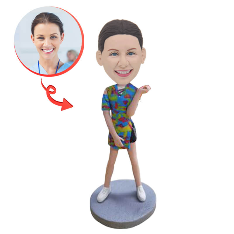 Custom Colorful Girl Bobblehead - Personalized Fashion Doll for Birthday Gifts, Home Decor & Collectibles