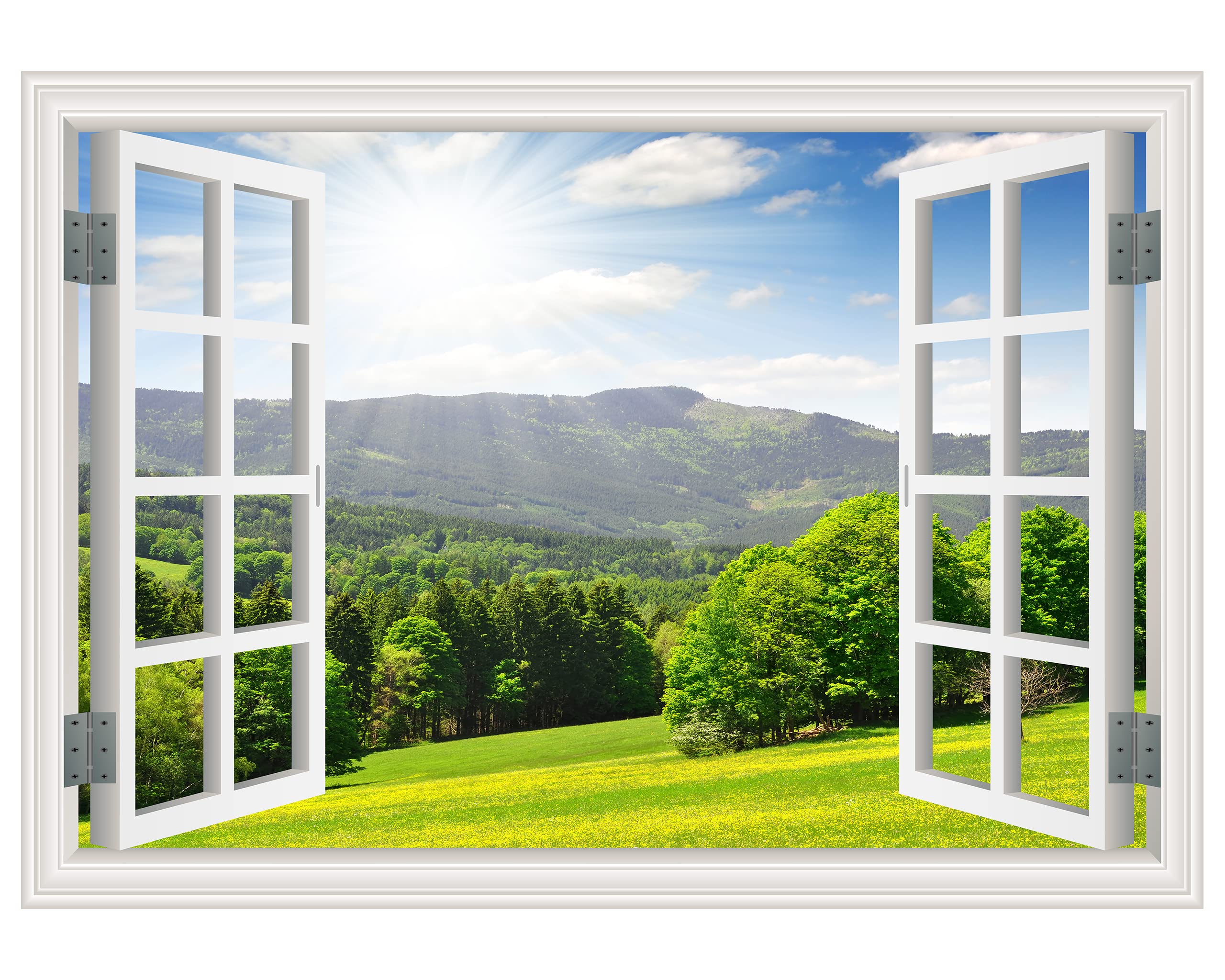 FLFK Realistic Landscape Fake Window Wall Sticker - 16