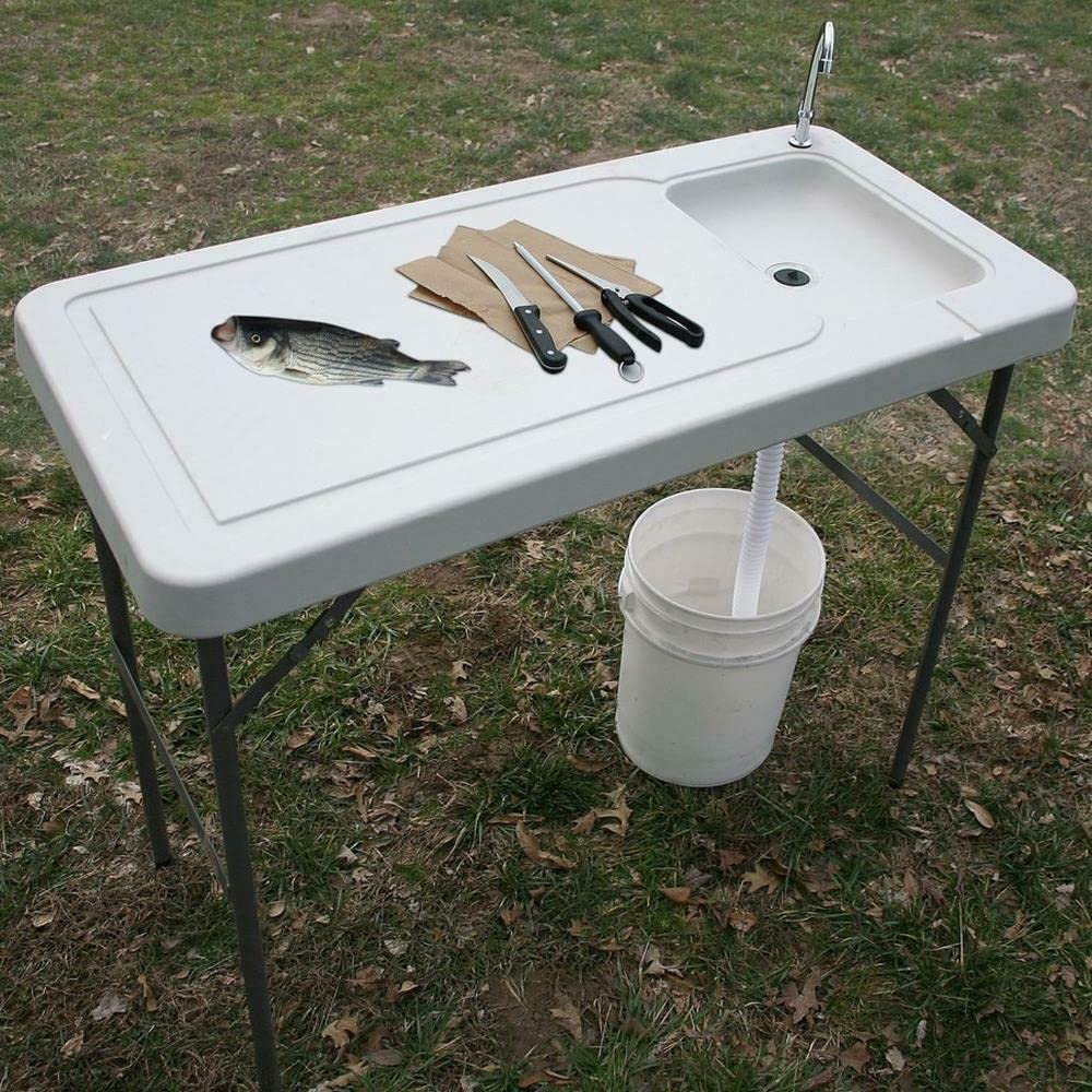 **BrandMagaz Portable Folding Outdoor Table - Camping Sink, Fish Cleaning & Hunting Cutting Station - Lightweight Picnic & Camping Supplies for Outdoor Adventures**    *(Perfect for Camping, Fishing, Hunting, Picnics & Outdoor Cooking)*
