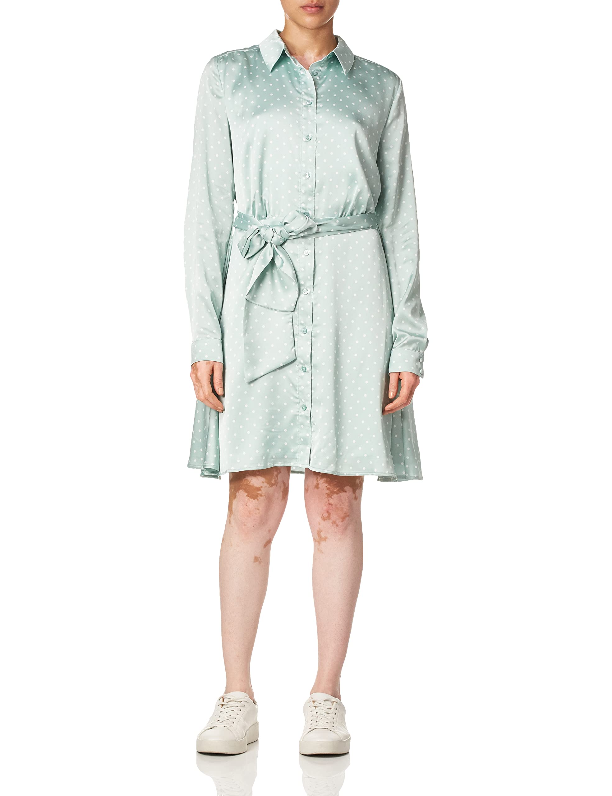GUESS Women's Long Sleeve Agata Shirt Dress - Stylish Casual & Office Wear for Fall & Winter | Flattering Fit for Work, Date Night & Special Occasions