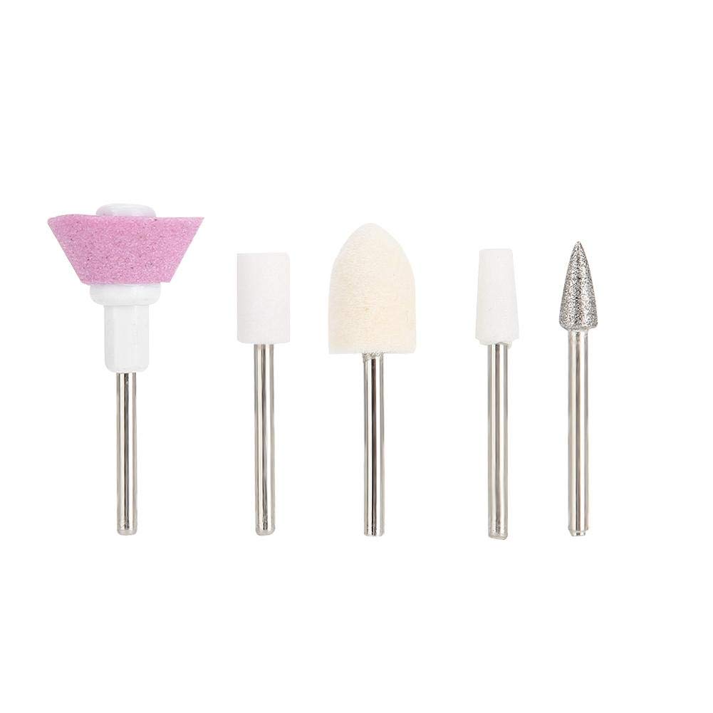 5pcs Professional Ceramic & Metal Nail Drill Bits Set - Electric Nail File Carbide Bits for Manicure Pedicure - Nail Polishing Grinder Accessories for Salon & Home Use
