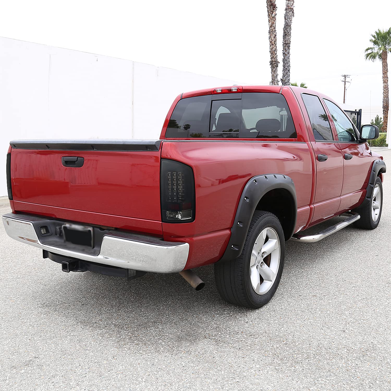 Spec-D Tuning Glossy Black Smoke LED Tail Lights for 2007-2008 Dodge Ram 1500 & 2007-2009 Ram 2500/3500 - Left & Right Pair Assembly - Enhanced Visibility & Style for Night Driving & Custom Truck Upgrades