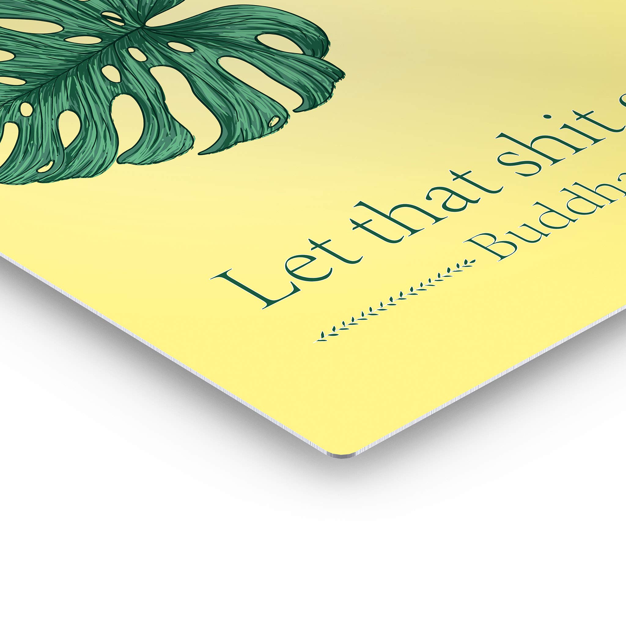 Funny Buddha Quote Metal Print - 'Let That Shit Go' Bathroom Wall Art Decor | 36x24 Inch Ready-to-Hang Home Decoration | Made in USA | Perfect for Bathroom, Spa, Meditation Room & Zen Home Decor