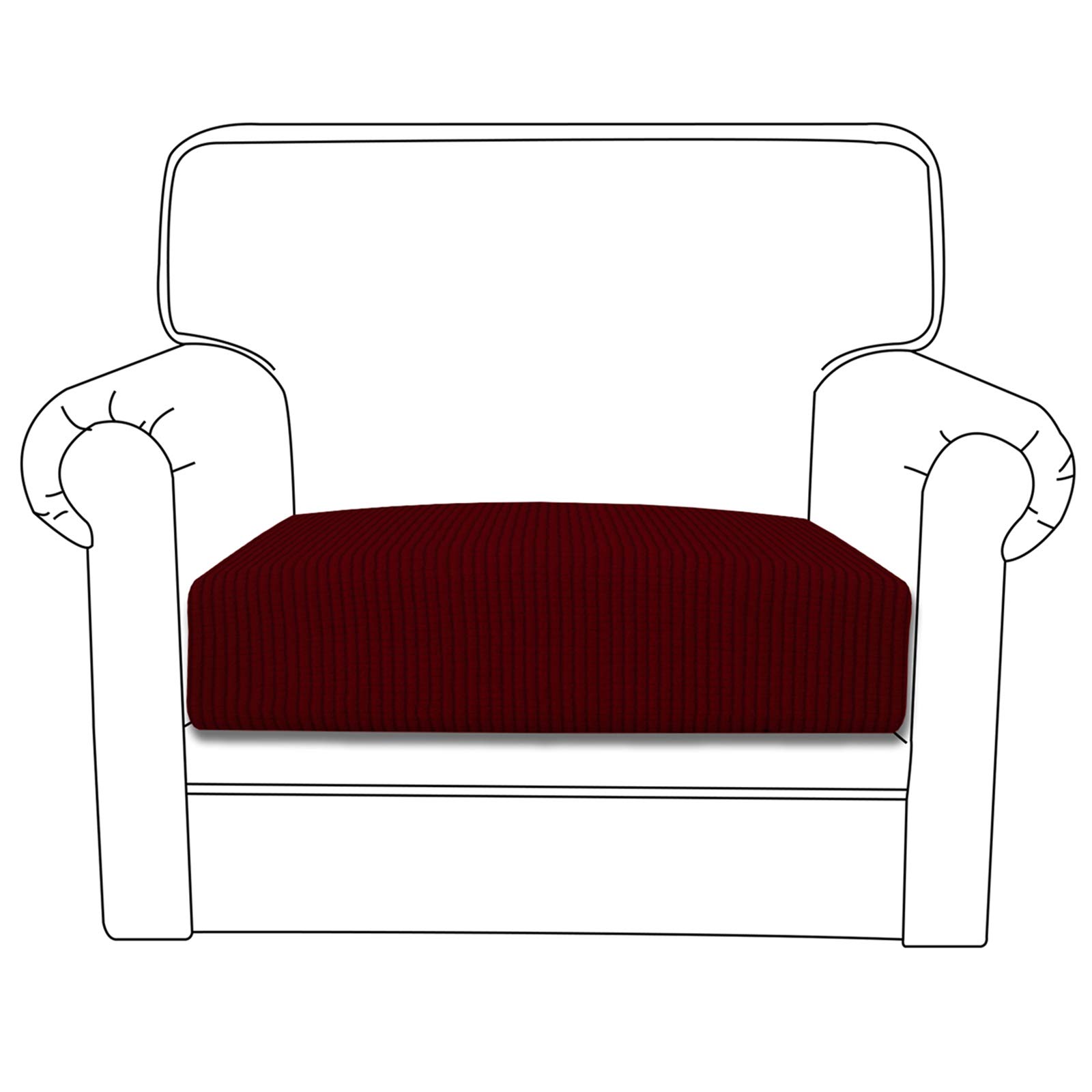 Stretch Sofa Slipcover - Elastic Chair Cushion Cover with Soft Flexibility, Furniture Protector for Living Room (Wine Red) | Perfect for Home Decor, Comfortable Seating & Sofa Protection