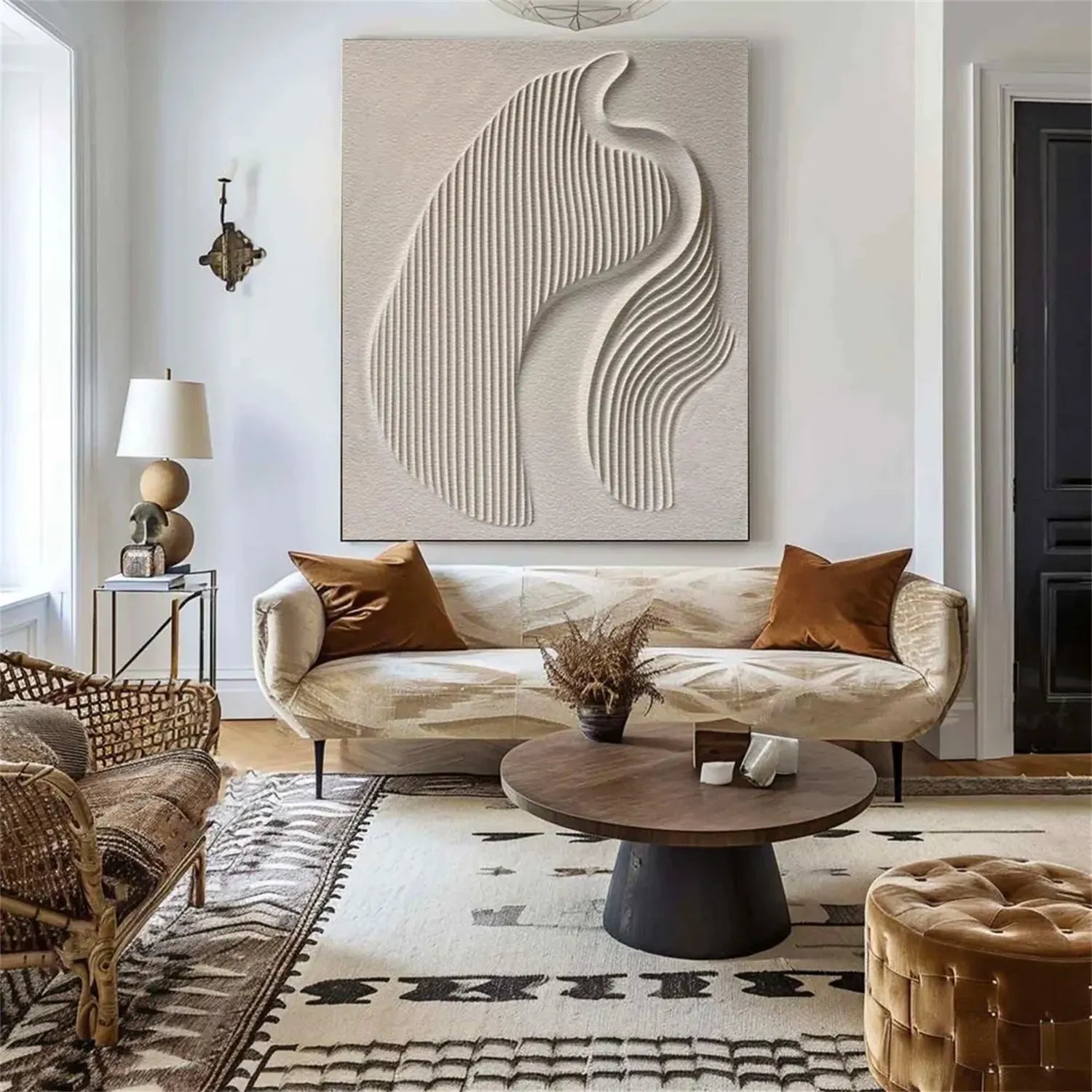 Beige & Brown Abstract Wall Art Print #BB113 - Modern Home Decor for Living Room, Bedroom & Office
