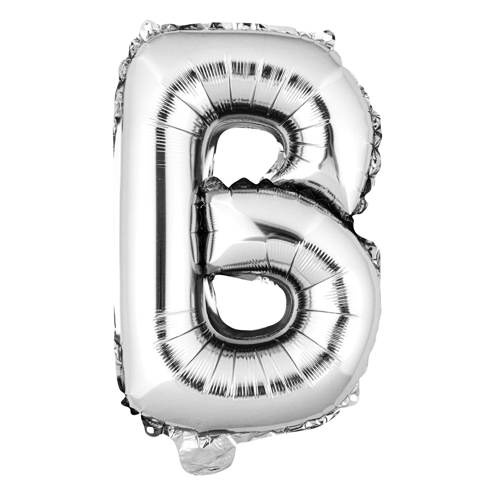 Balloonify Silver Mylar Letter B Balloon - 16 Inch Large Foil Alphabet Balloon for Birthday Parties, Baby Showers & Decorations (1 Count)