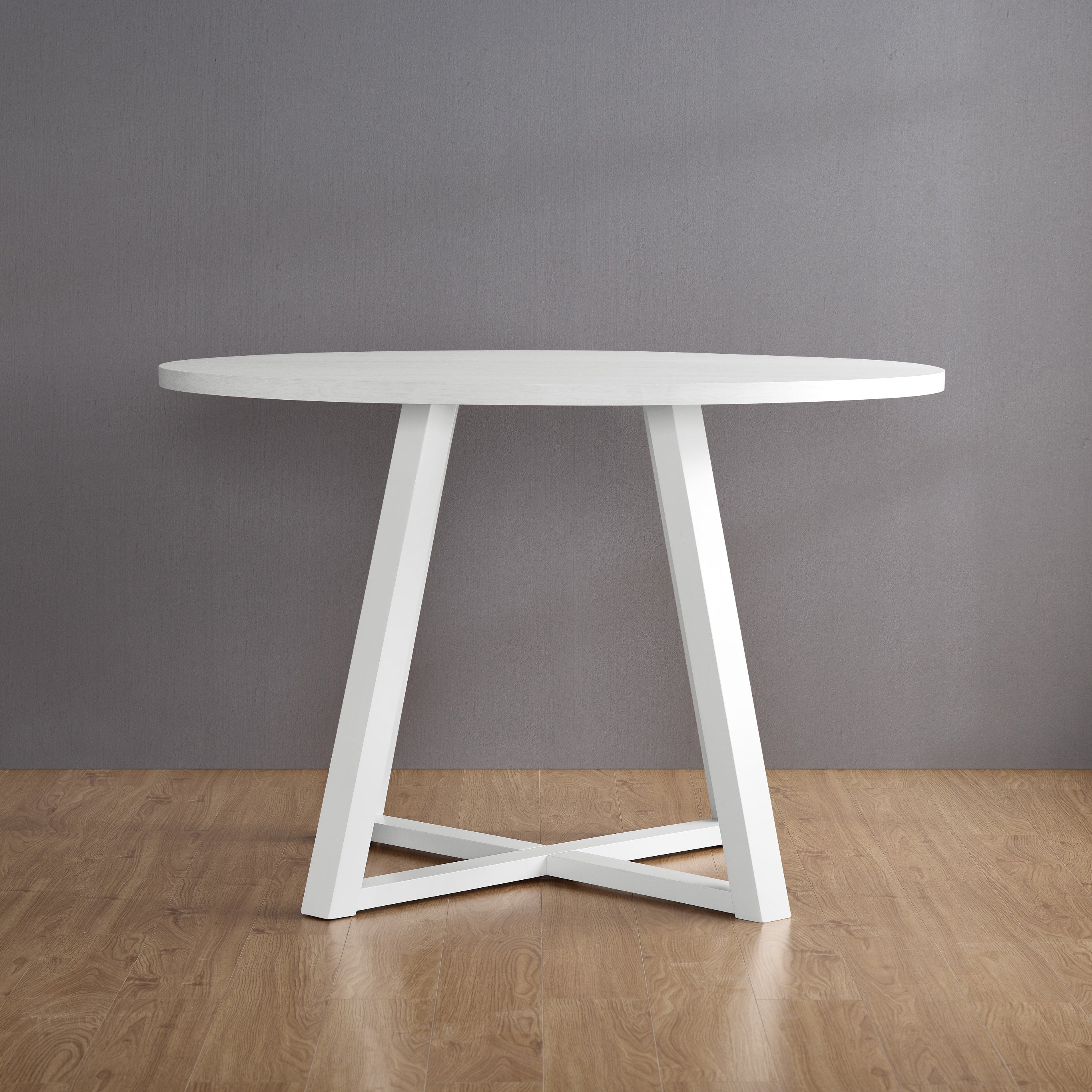 Roundhill Furniture Durban 5-Piece Round Wood Dining Table Set with 4 Boucle Chairs - Perfect for Small Spaces, Breakfast Nooks & Cozy Family Meals