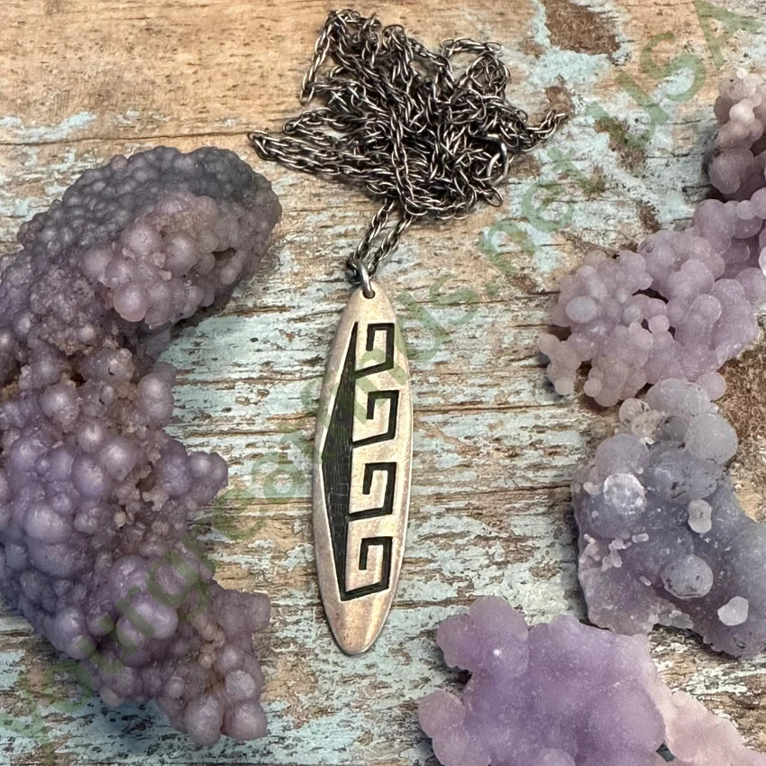 Vintage Hopi Sterling Silver Pendant Necklace - Handmade Native American Jewelry for Women - Perfect for Boho Style, Gift Giving & Special Occasions