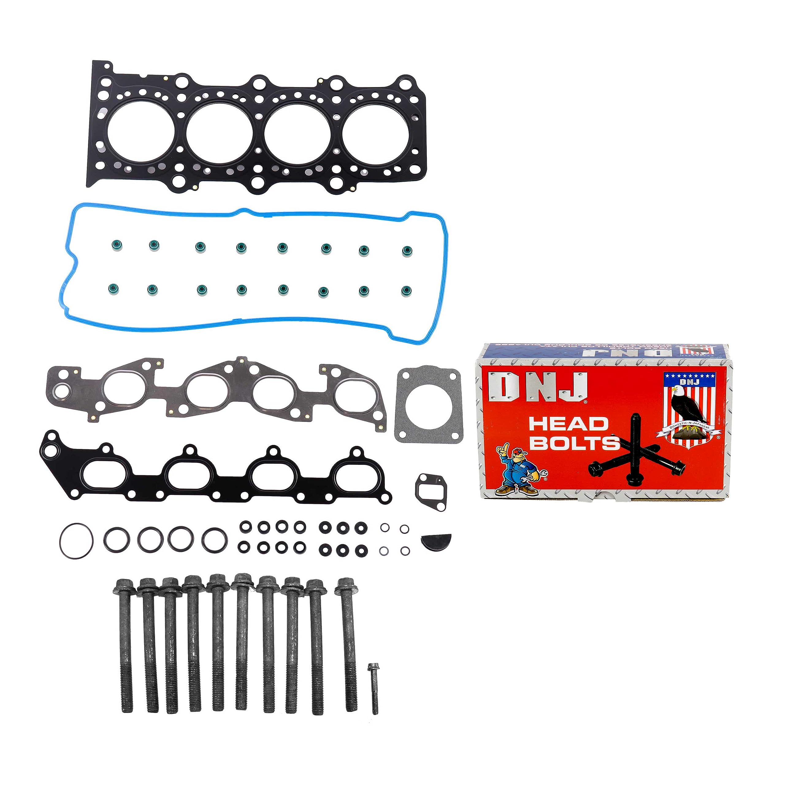 DNJ HGB520 Cylinder Head Gasket Set with Head Bolt Kit for 1996-2003 Suzuki Sidekick 1.8L 1840cc L4 DOHC Engine - Perfect for Engine Repair & Rebuild Projects