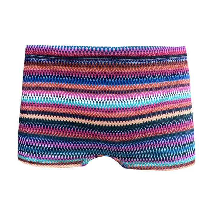 Colorful Striped Boys Swim Briefs - Quick Dry Swim Trunks for Kids, Comfortable & Stylish Swimwear for Pool, Beach & Water Sports