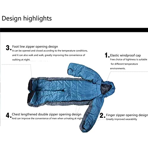 Ultralight Windproof Wearable Sleeping Bag for Adults - Portable & Lightweight Cold Weather Sleeping Bag for Hiking, Camping, Climbing - Perfect for Outdoor Adventures, Emergency Survival & Cozy Winter Camping