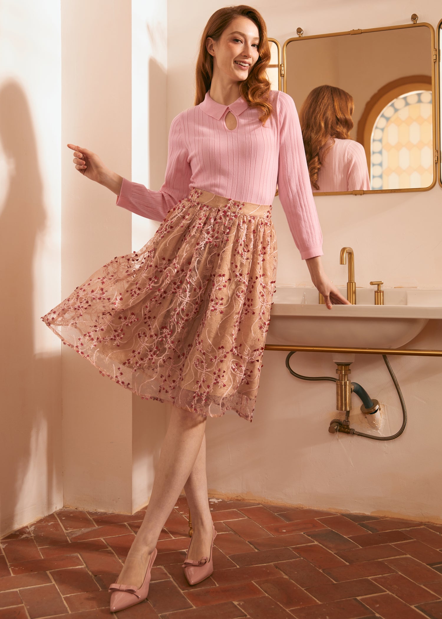 Serenity Dirndl Skirt - Traditional German Style Flared Skirt for Women | Perfect for Oktoberfest, Costume Parties & Folk Dance Events