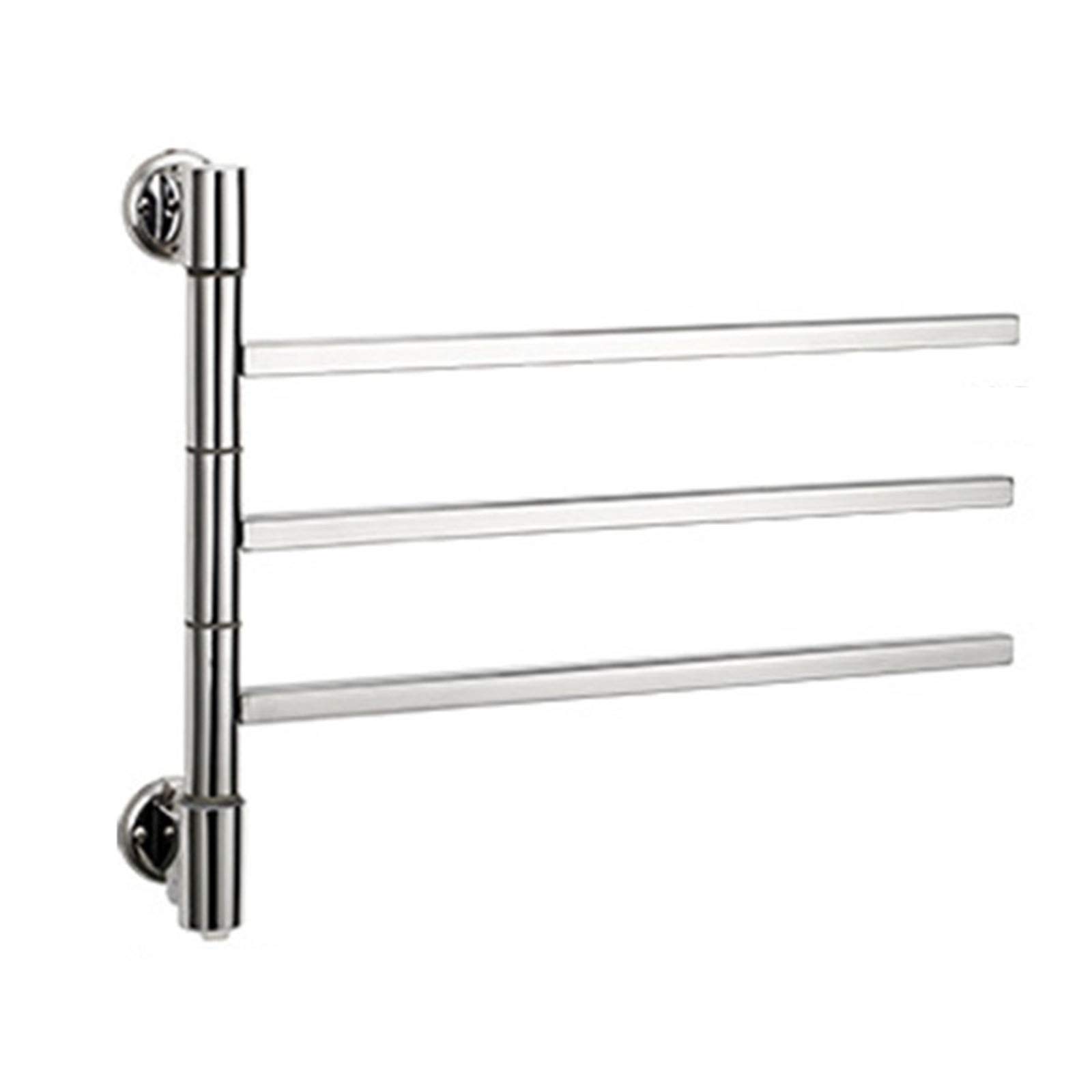 180° Rotatable Electric Wall-Mounted Towel Warmer - Stainless Steel 3-Bar Heated Towel Rack for Bathroom | Space Saving Design | Perfect for Small Bathrooms, Spas & Luxury Hotels