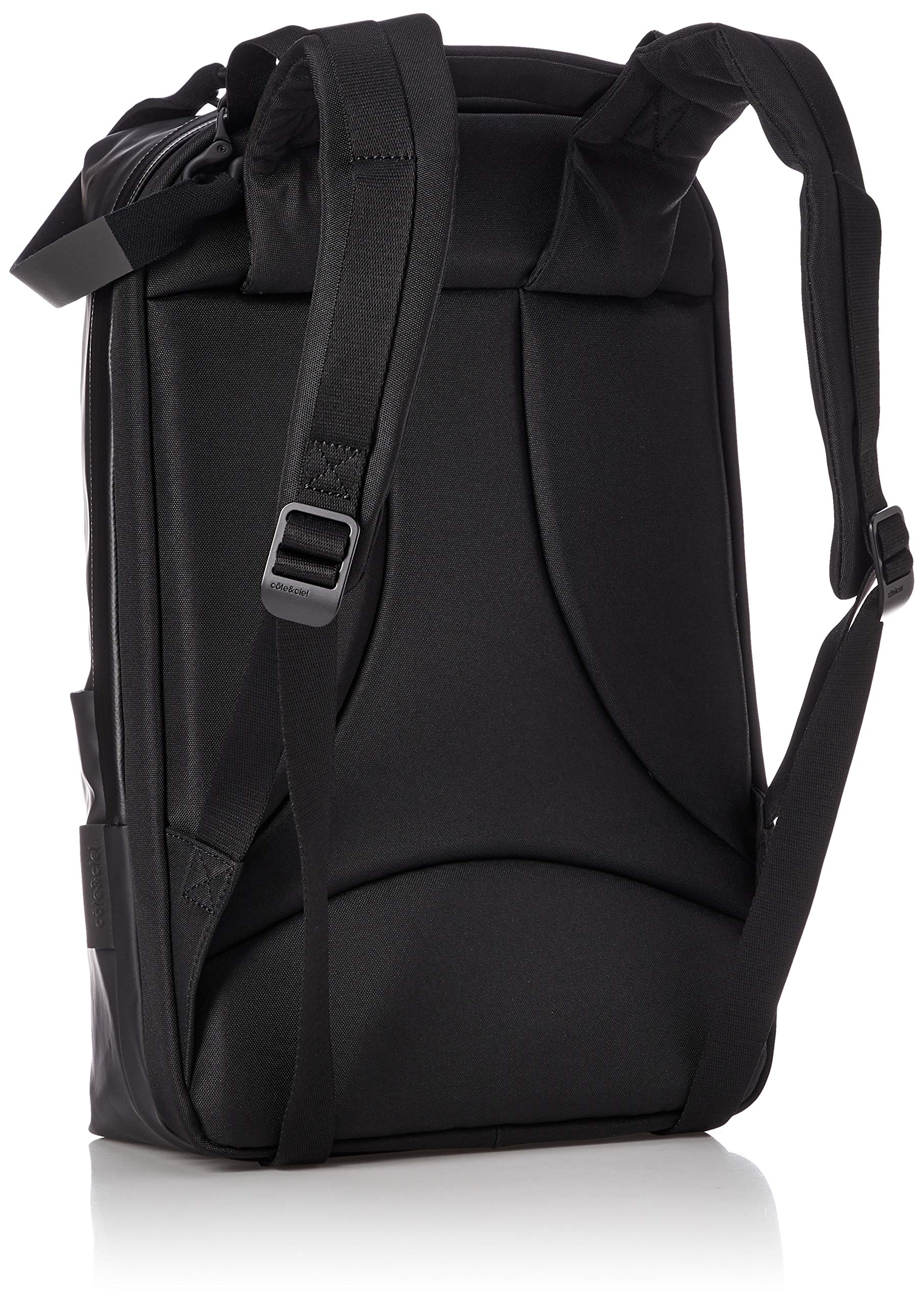 Cote&Ciel Obsidian Somme Backpack - Premium Black Laptop Backpack for Work & Travel | Water-Resistant Unisex Daypack for Professionals & Students | Perfect for Commuting, Business Trips & Campus Life