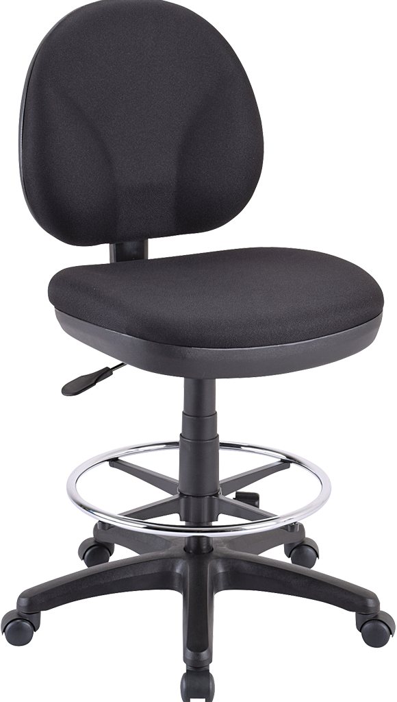 Eurotech Black Drafting Stool with Adjustable Height & Footrest - OSS400 & DSK500 Kit Included - Perfect for Architects, Artists & Office Workstations