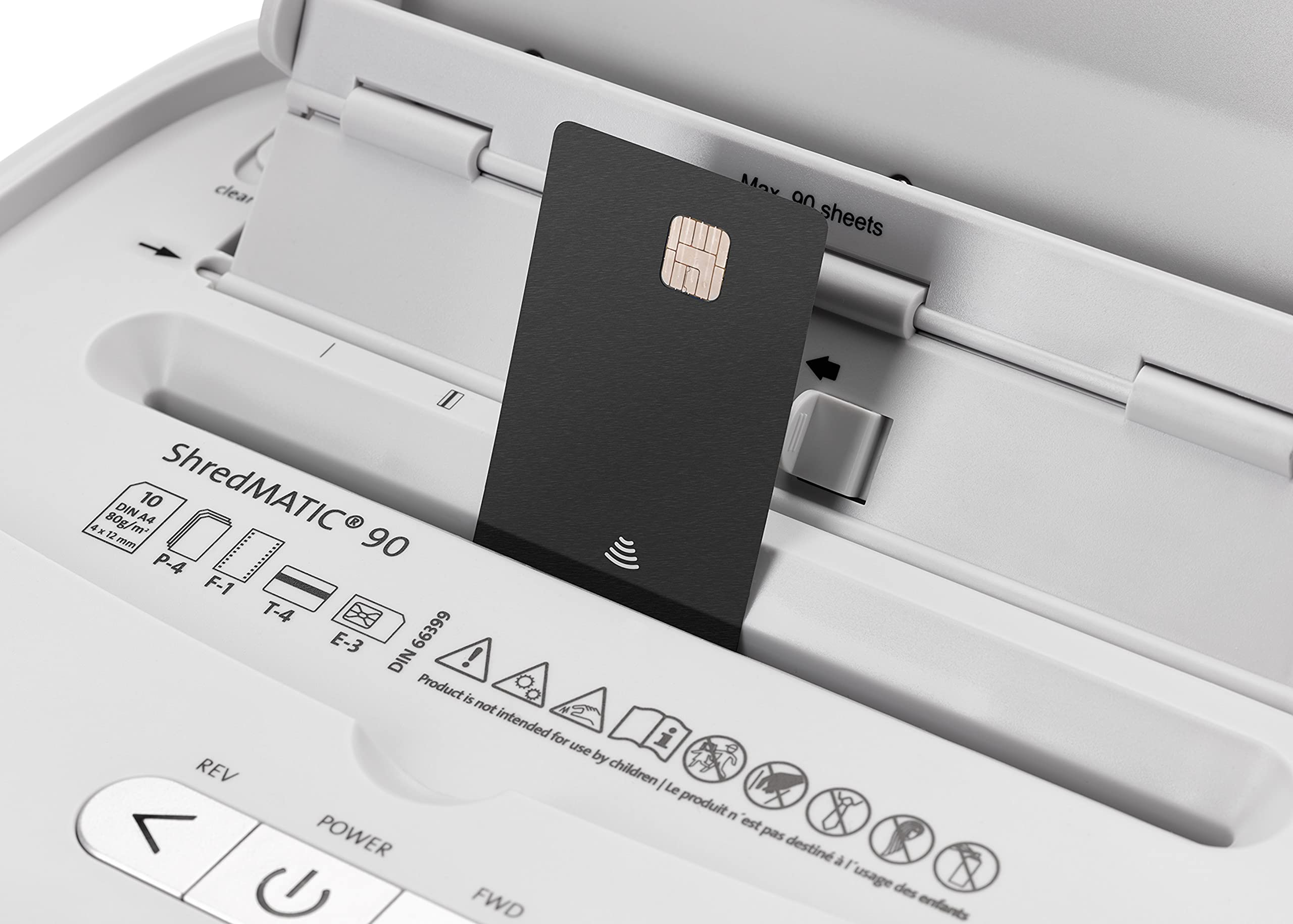 Dahle ShredMATIC SM 90 Auto-Feed Cross Cut Paper Shredder - 90 Sheet Capacity, German Engineered, Jam Protection, Oil-Free, SmartPower, P-4 Security - Shreds Staples, Paper Clips & Credit Cards - Perfect for Office, Home & Small Business Document Security
