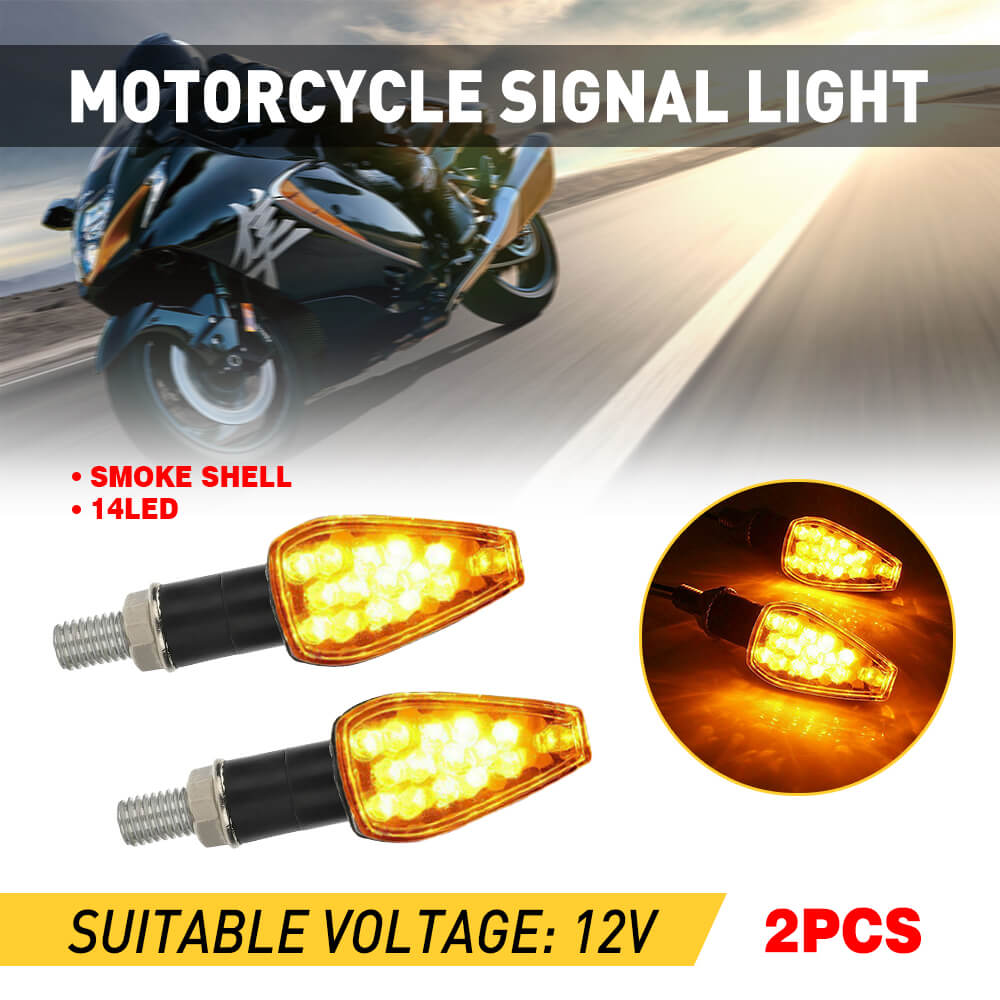 12V Motorcycle LED Turn Signals - Amber Front & Rear Blinker Lights - Waterproof Indicator Lights Replacement (2pc/4pc Set) - Perfect for Harley, Honda, Yamaha & Other Cruiser Bikes