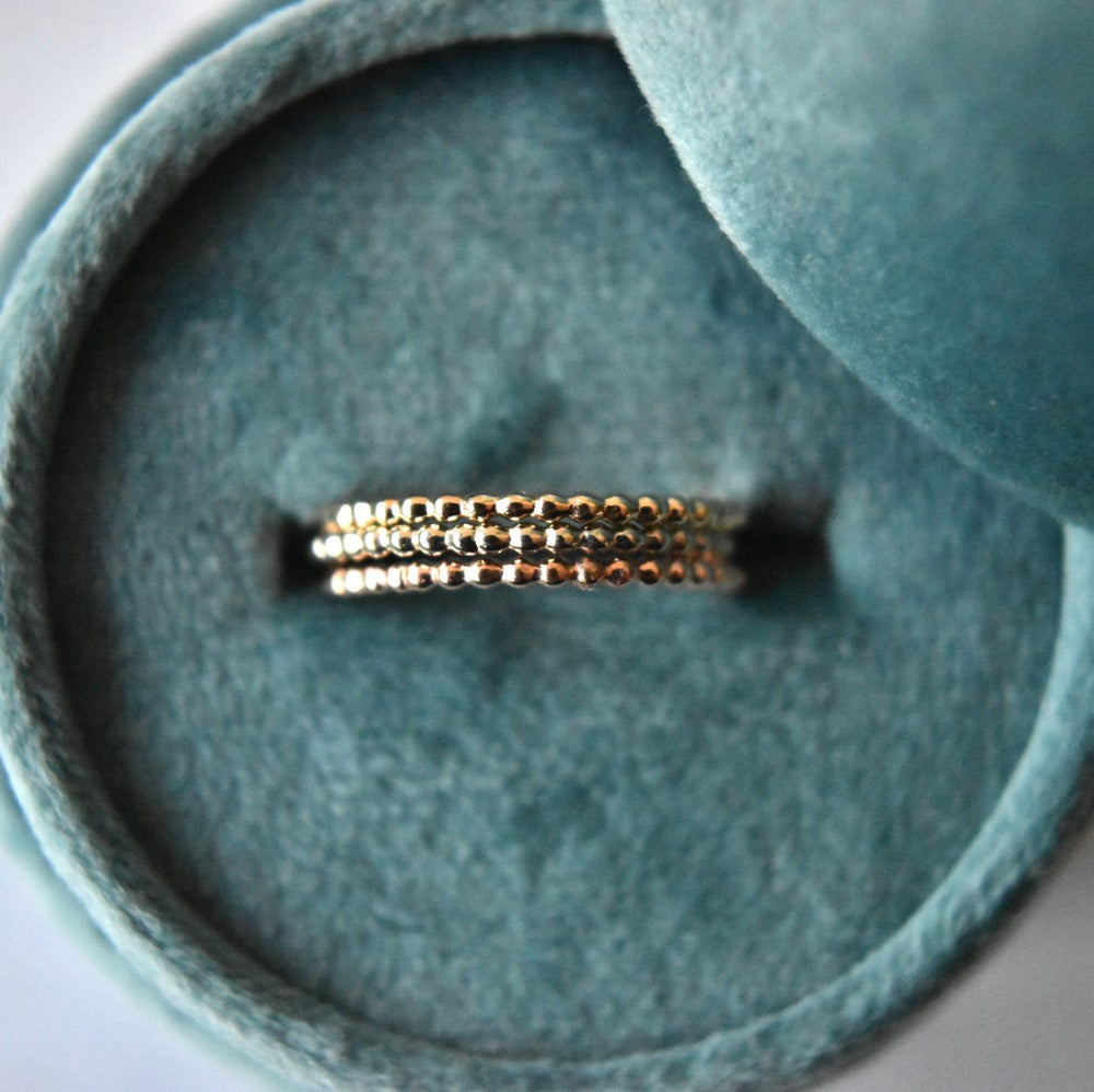 Delicate Gold Bubble Band Stacker Ring - Dainty Stackable Rings for Women - Perfect for Layering, Everyday Wear & Special Occasions