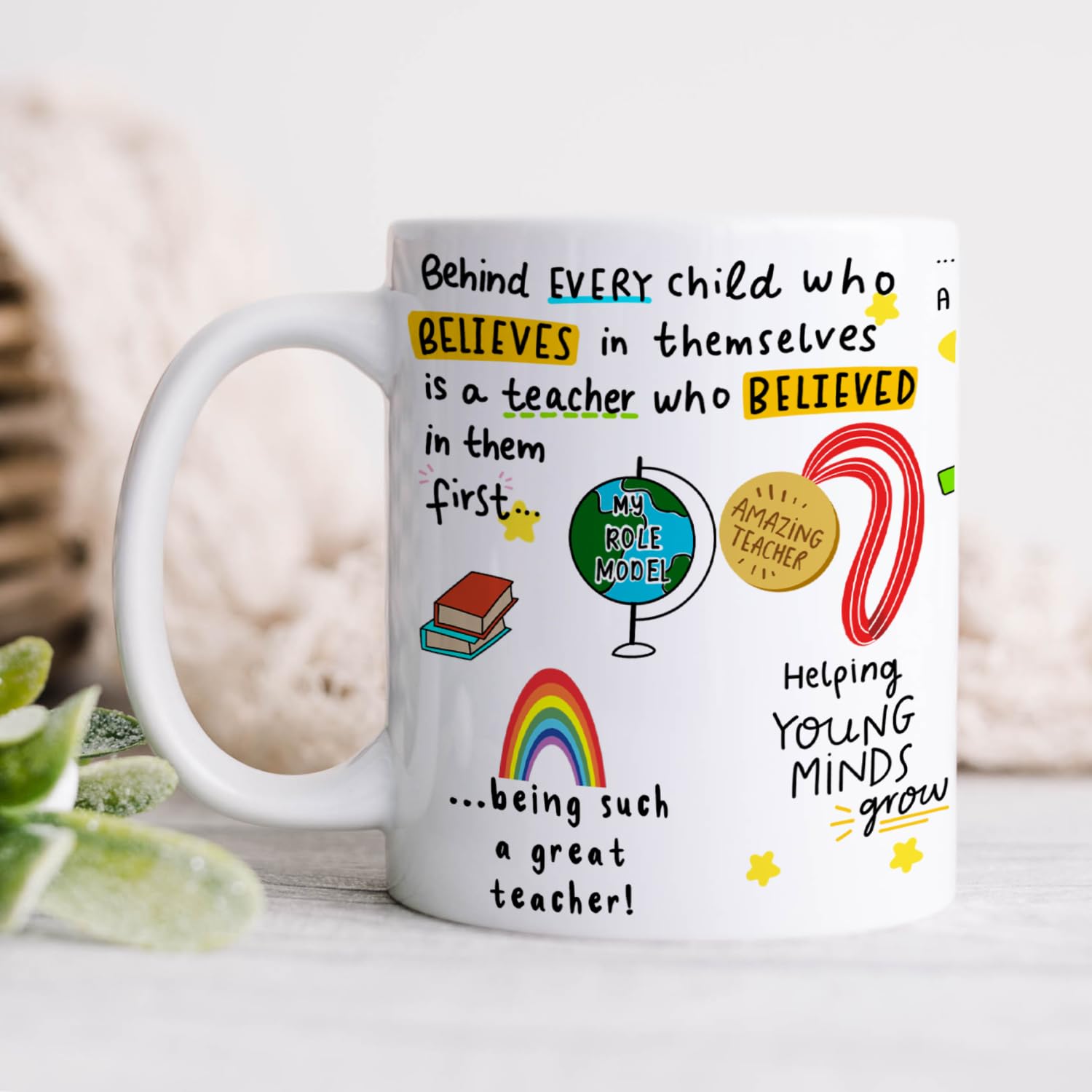 DAYS Thank You Teacher Ceramic Coffee Mug - 325ml Best Gift for Teachers, Mentors, School Staff | Ideal for Farewell, Appreciation, Retirement | Perfect for Classroom, Office, Home Use (#104)