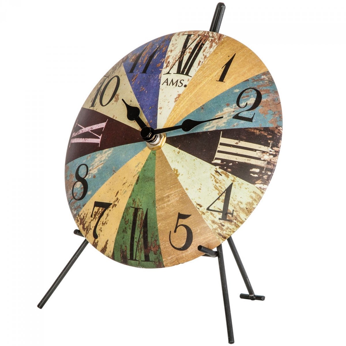 AMS Uhrenfabrik Silver Wall Clock - 17 x 9 x 74 cm - Elegant Home & Office Decor for Living Room, Bedroom, Kitchen