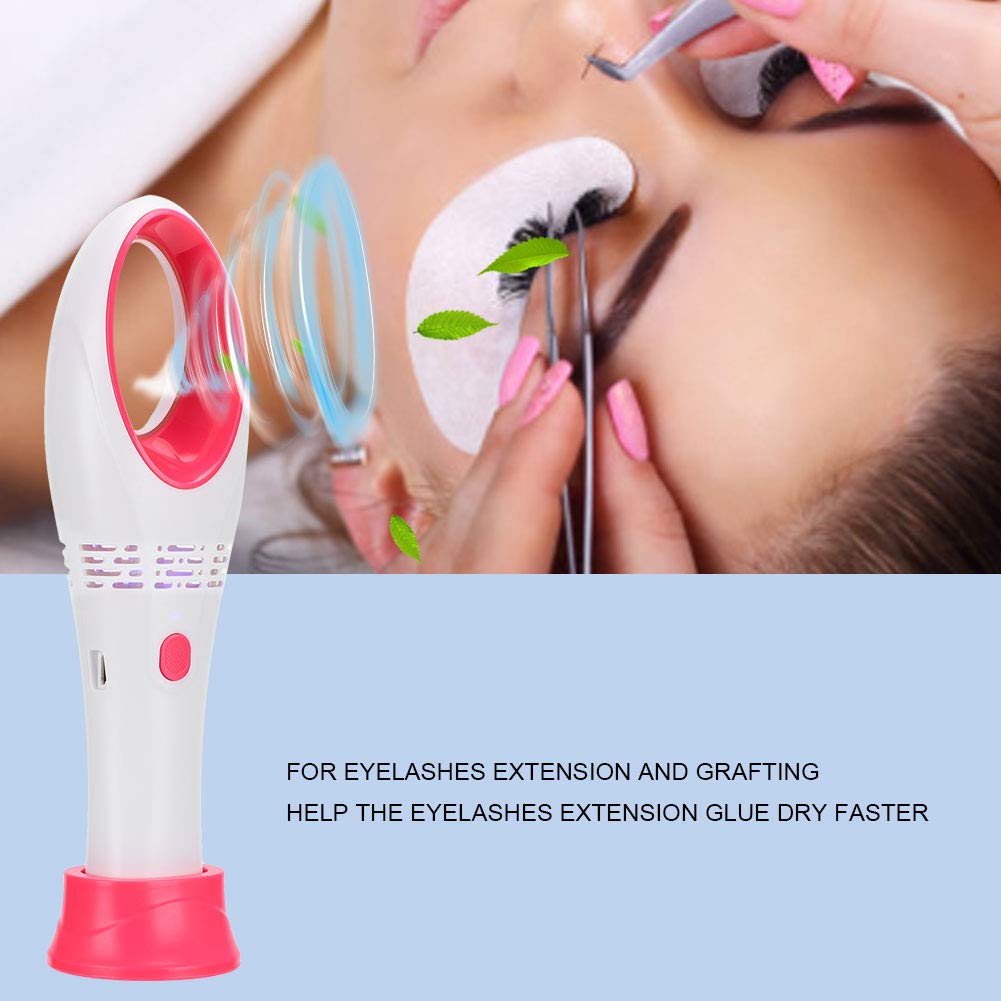 Mini Fast Drying Glue Fan for Eyelash Extensions - Portable Lash Blower Dryer for Makeup Artists (Red/White) | Perfect for Salon, Home Use & Professional Eyelash Applications
