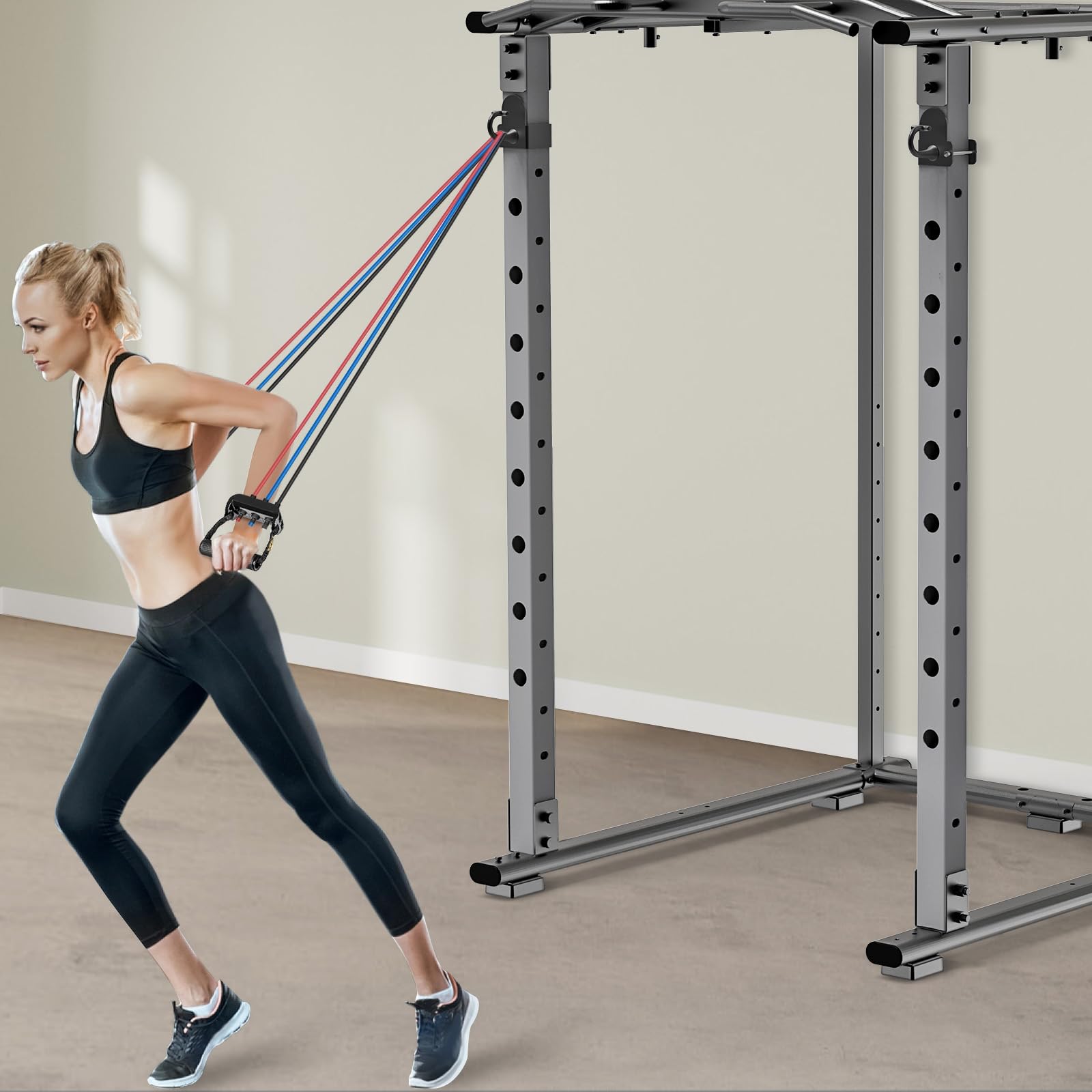Kipika Heavy Duty Power Cage Squat Rack Accessories - 2 Pack Gym Hooks for Resistance Bands, Compatible with 5/8
