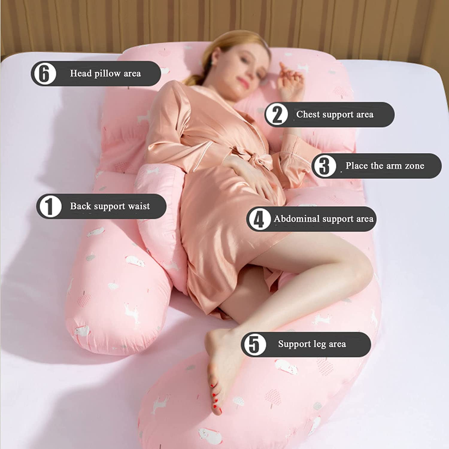 Maternity Pillow H-Shape Side Sleeping Pillow with Scientific Partition & Invisible Zipper - Full Inner Tank, Multi-Functional Design for Leg Edema Relief - Perfect for Pregnancy Comfort & Postpartum Recovery