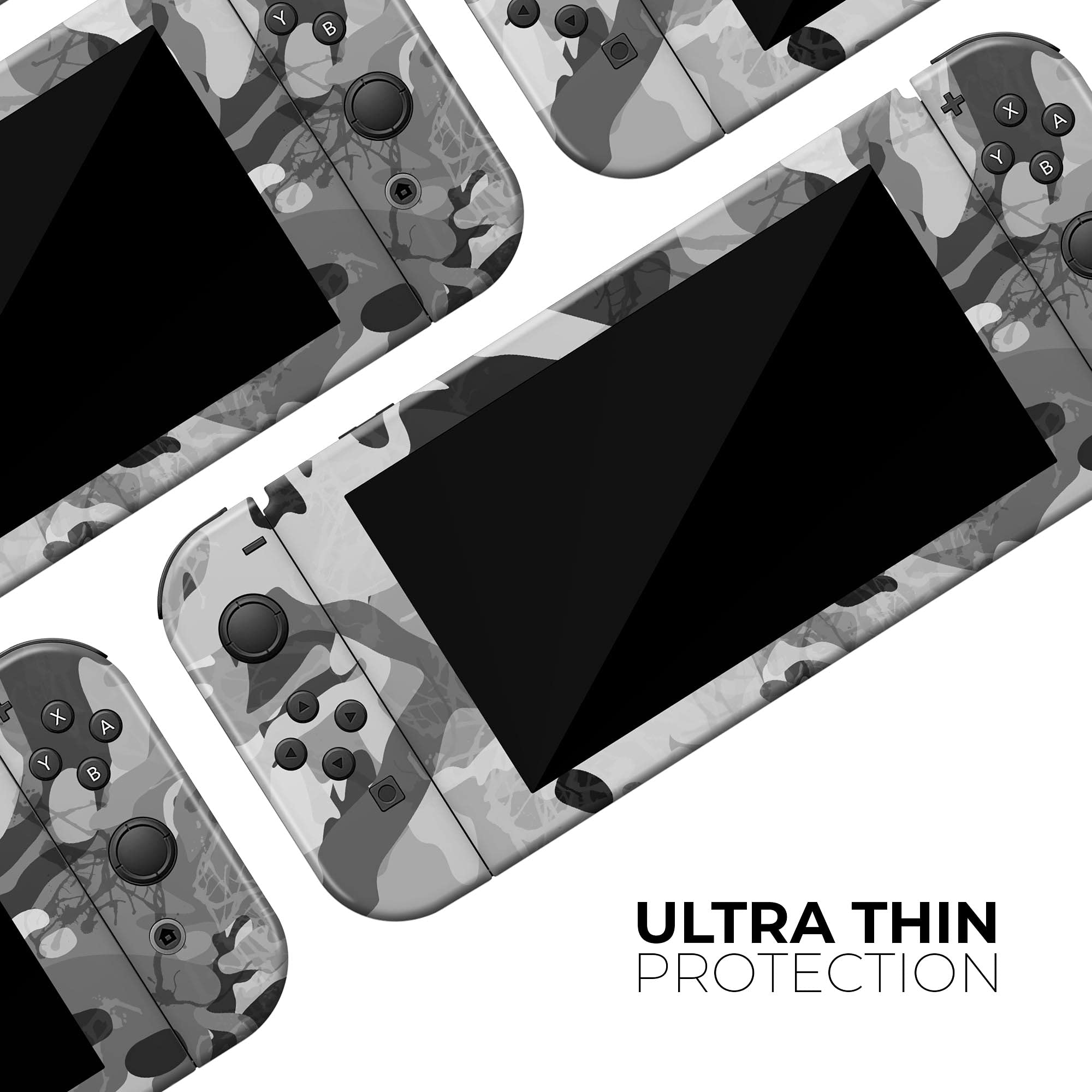 Nintendo Switch Skin Decal - Removable Vinyl Wrap Cover Compatible with Switch Console - Scratch-Resistant Protective Desert Snow Camouflage V2 - Perfect for Gaming, Travel & Customization