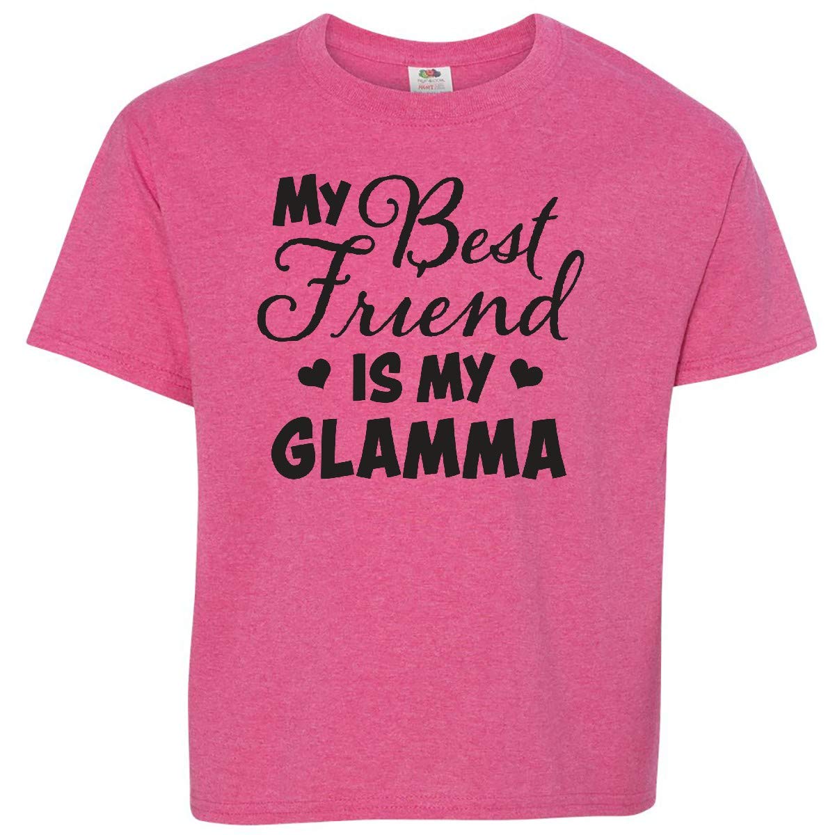 My Best Friend is My Glamma with Hearts Youth T-Shirt - Perfect for Family Gatherings, Birthday Parties, and Casual Outings