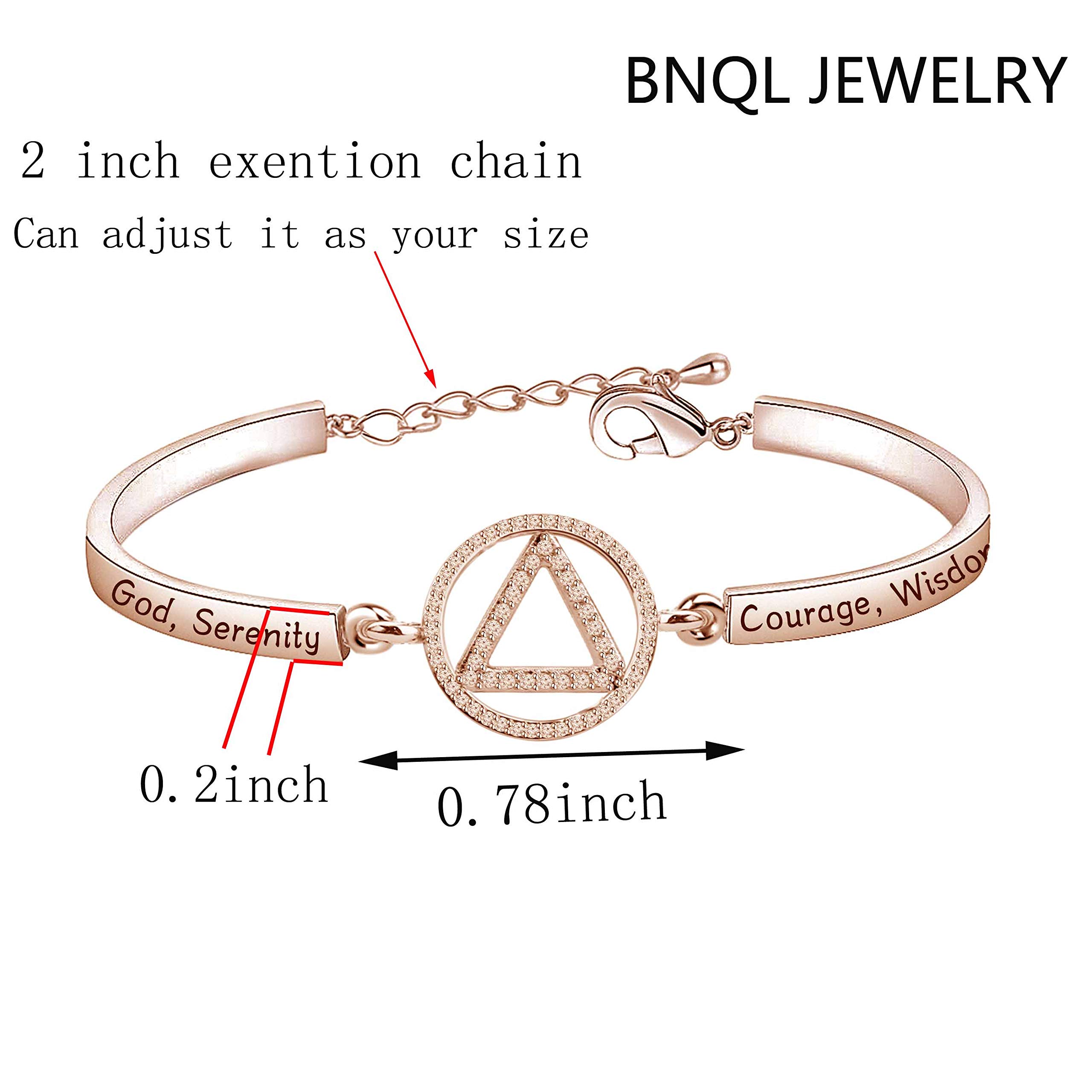 BNQL Serenity Prayer AA Recovery Bracelet - Inspirational Sobriety Gift with Courage & Wisdom Message - Perfect for 12-Step Meetings, Addiction Recovery & Spiritual Support