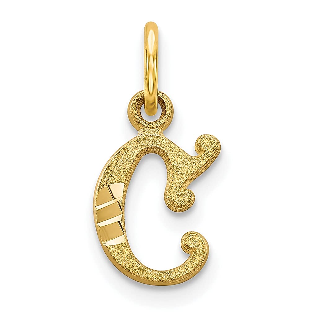 14K Yellow Gold Letter C Initial Monogram Name Charm Necklace for Women - Elegant Personalized Pendant Jewelry Gift for Her - Perfect for Birthdays, Anniversaries, and Special Occasions