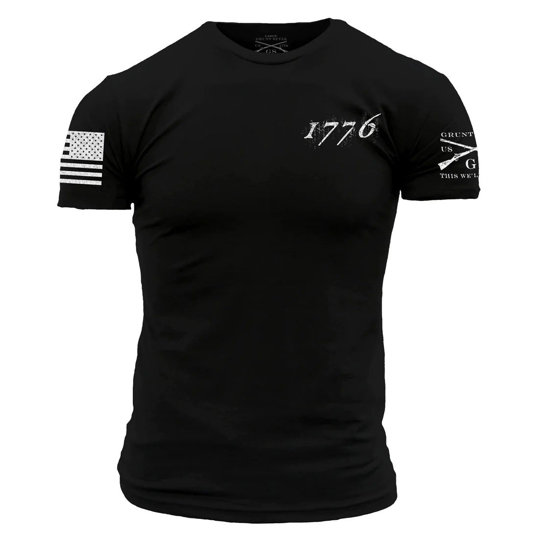 1776 American Flag T-Shirt - Black - Patriotic Graphic Tee for Men & Women - Perfect for 4th of July, Independence Day & USA Pride Events