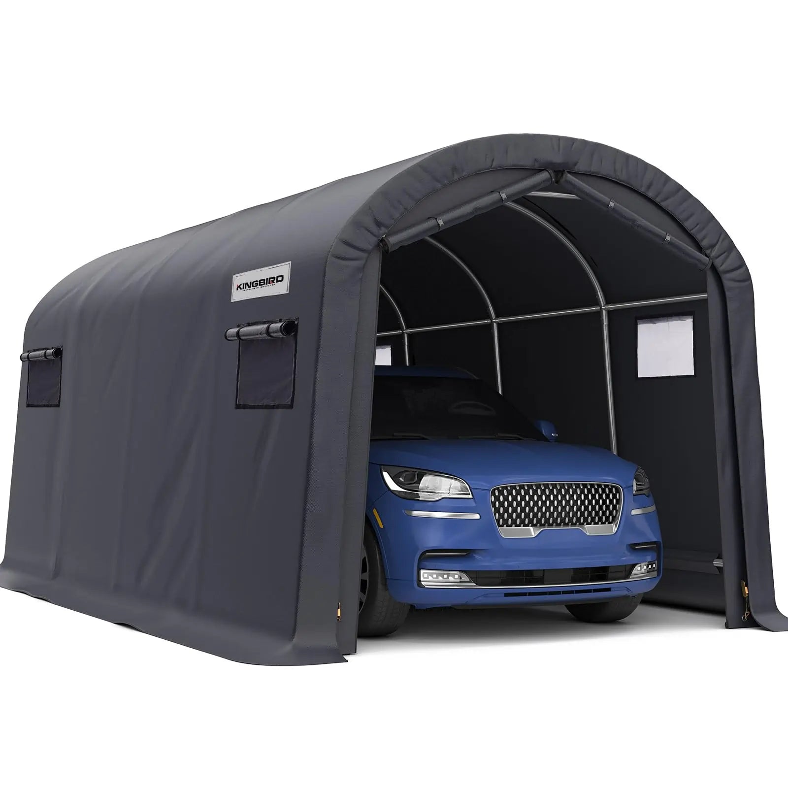 Heavy Duty Portable Storage Shed - Waterproof Outdoor Utility Shed for Garden, Patio & Backyard Organization - Dark Gray Shelter for Tools & Equipment