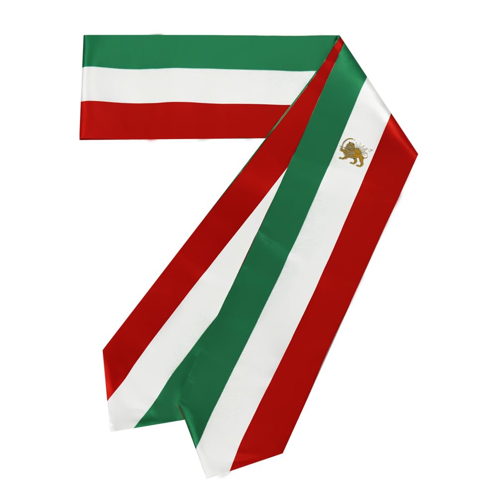 Iranian Flag Graduation Stole - 180x13cm Double Sided Sash for International Students - Perfect for Study Abroad Graduation Ceremonies, Cultural Events & Gift Giving