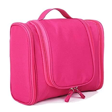 Waterproof Large Cosmetic Bag & Makeup Organizer for Women - Travel Toiletry Case with Shaving Kit, Pink (Perfect for Travel, Gym, and Daily Makeup Storage)