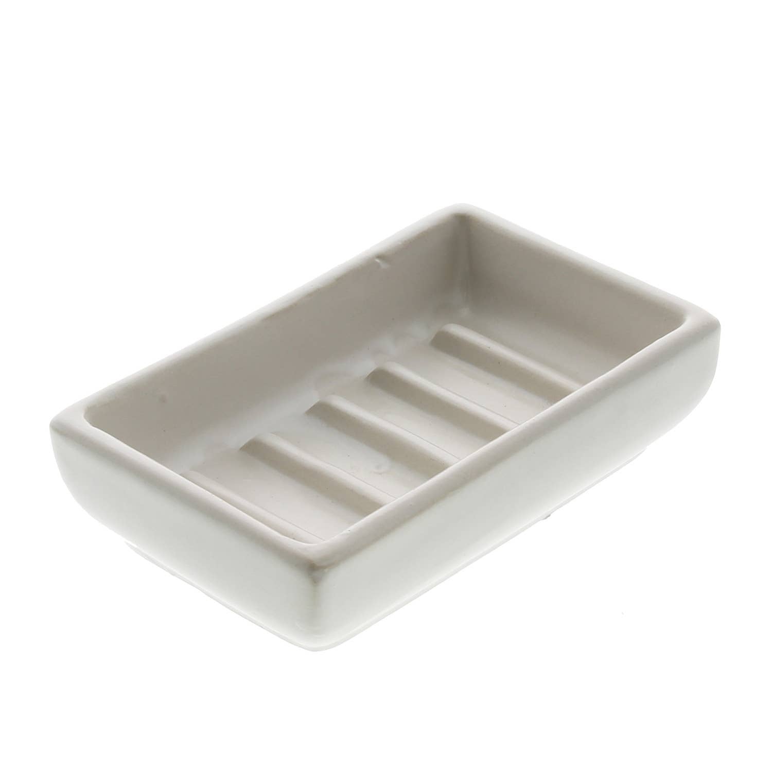 Luna Ceramic Soap Dish with Drainage - Elegant Bathroom Organizer for Sink Countertop, Shower, and Spa - Perfect for Bar Soap Storage and Home Decor