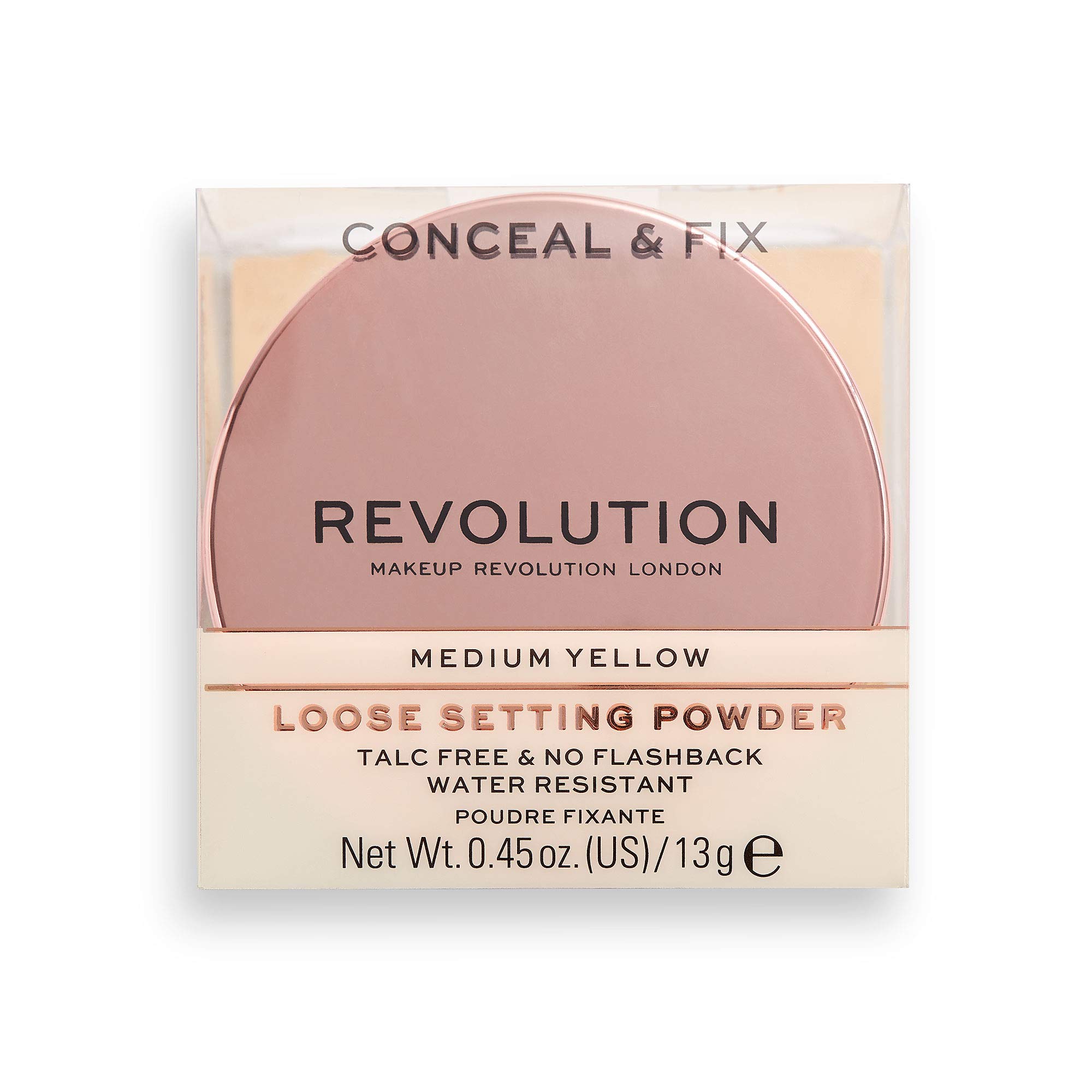 Revolution Beauty London Conceal & Fix Setting Powder - Medium Yellow | Oil Control, Long-Lasting Makeup Finish | Perfect for Daily Wear & Special Occasions