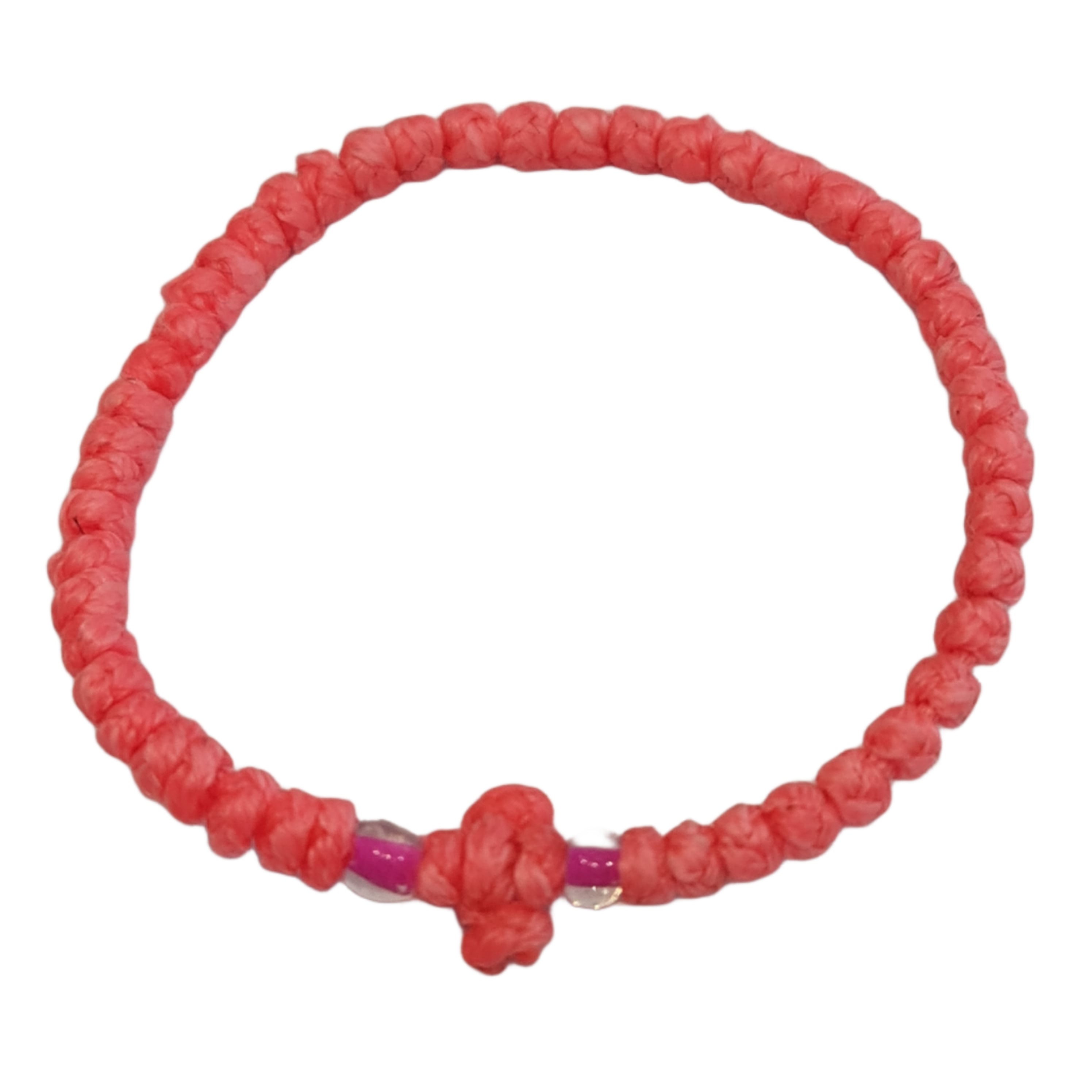 Greek Orthodox Komboskini Prayer Rope Bracelet - Handmade Pink Christian Rosary for Men & Women | Perfect for Daily Prayer, Meditation & Spiritual Protection