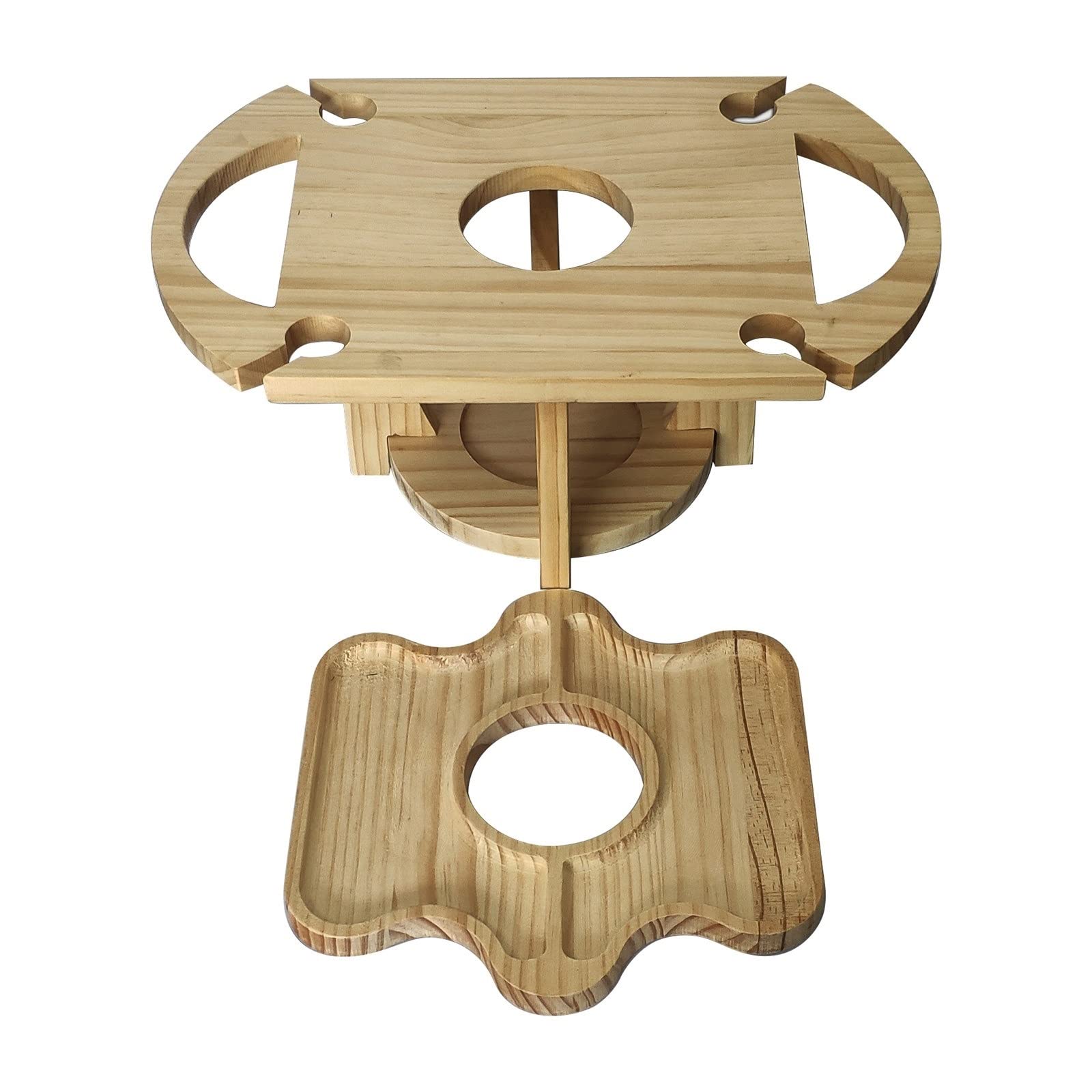 Portable Folding Wooden Wine Rack & Picnic Table - Multi-Functional Outdoor Furniture for Home Decor, Wine Storage, and Picnic Support | Perfect for Backyard, Camping, and Patio Use