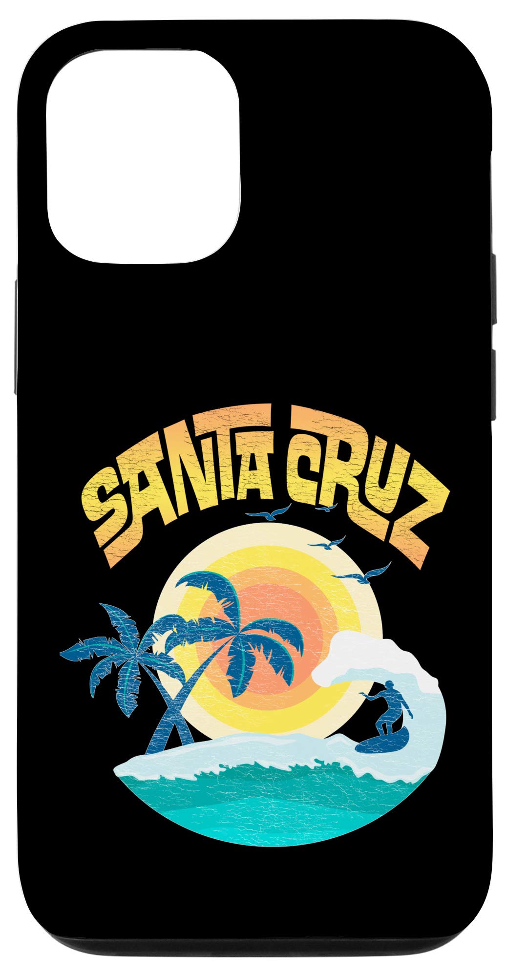 Retro Santa Cruz iPhone 12/12 Pro Case - Durable Protective Phone Cover with Vintage Design - Perfect for Travel, Outdoor Adventures & Daily Use