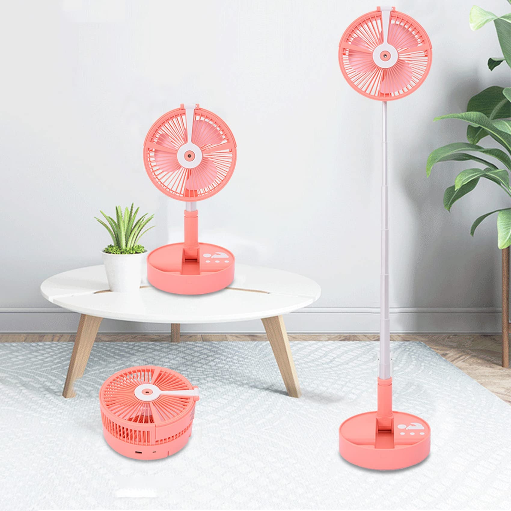 AMZFDC Portable Desk & Floor Fan - 4 Speed Adjustable Height Air Circulator Fan (4.53