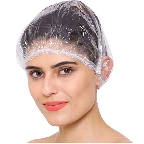 GuitarGoo® 100 Pack Extra Large Thick Waterproof Disposable Shower Caps for Women & Men - Non-Woven Hair Protection for Salon, Spa, Travel & Home Use
