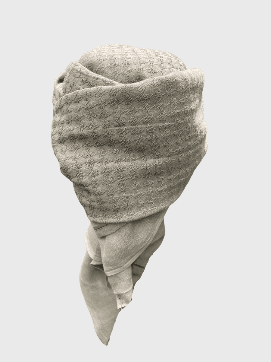 Men's Ready Grey Latte Arab Hat Shemagh Keffiyeh - Traditional Middle Eastern Scarf for Outdoor, Travel & Fashion Accessories