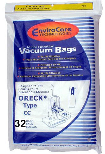 Oreck Type CC Upright Vacuum Bags - 32 Pack | Compatible with Oreck Vacuum Cleaners | Replacement Filters for Dust & Allergen Removal | Perfect for Home & Office Cleaning
