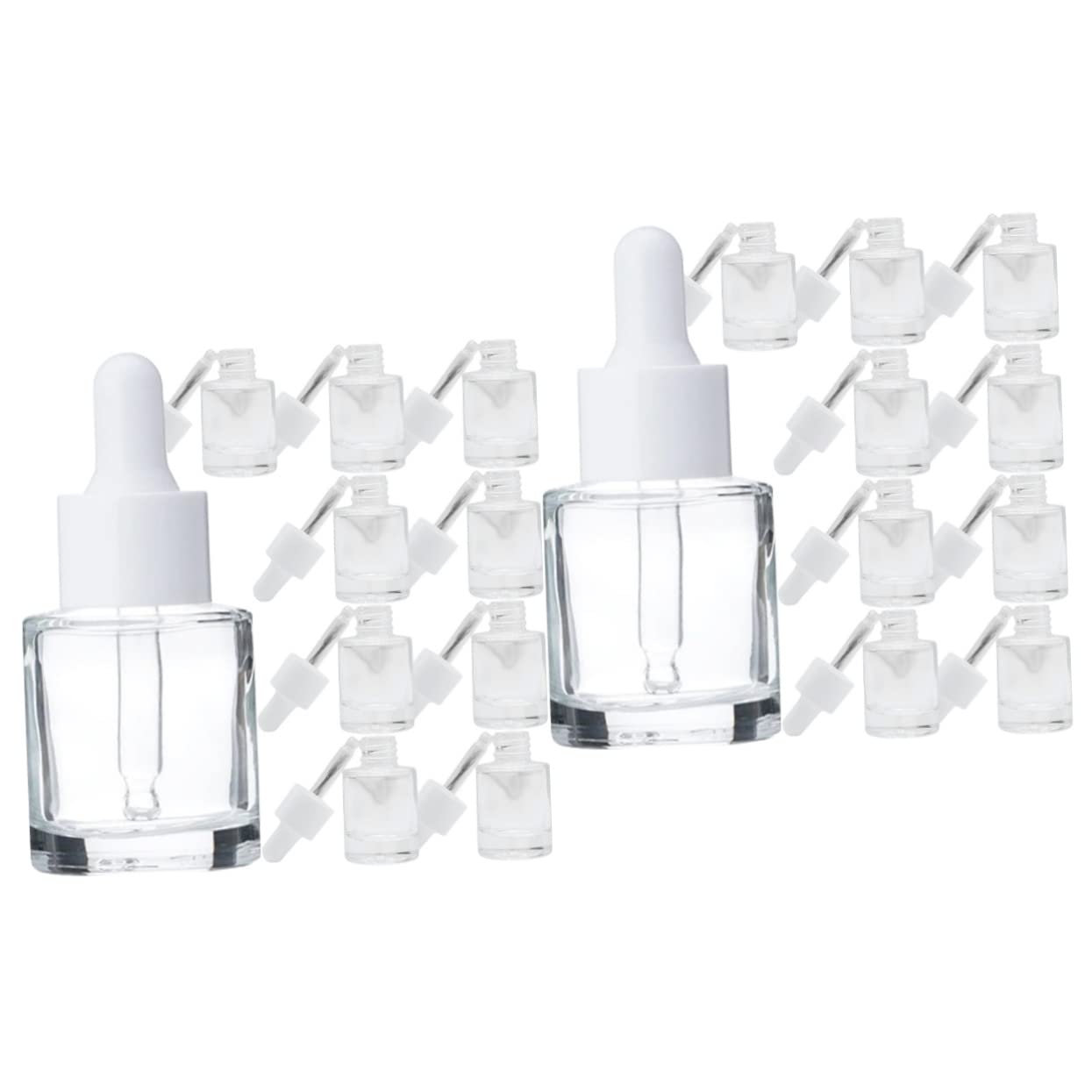 Minkissy 20 Pcs Glass Lotion Bottles - Travel Size Toiletry Containers, Mini Perfume Bottles & Essential Oil Droppers for DIY, Skincare, Aromatherapy - Perfect for Travel, Gym, Camping & Home Use