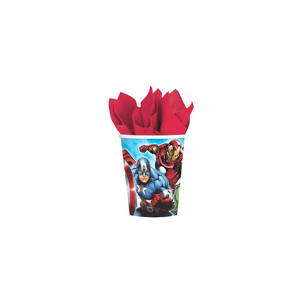 Marvel Avengers Assemble 9 oz Paper Cups - Pack of 8 | Party Supplies for Superhero Themed Birthday, Movie Night & Comic Con Events